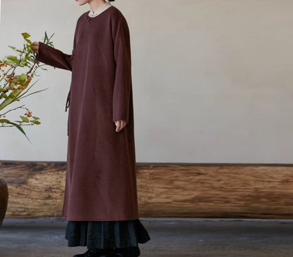 edoa Double Faced Wool Chinese Dress