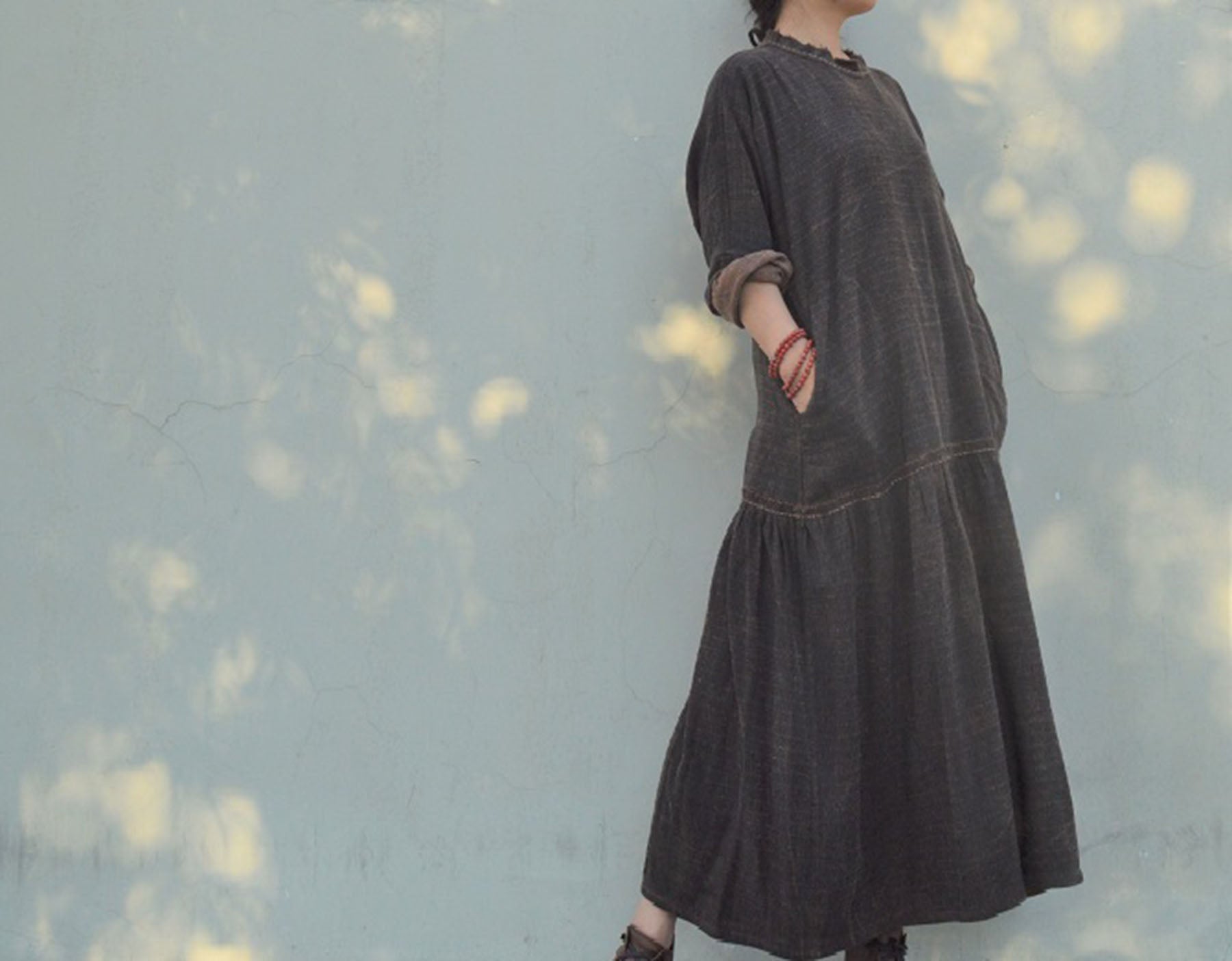edoa Reverisible Mud Tussah Silk Mermaid Dress