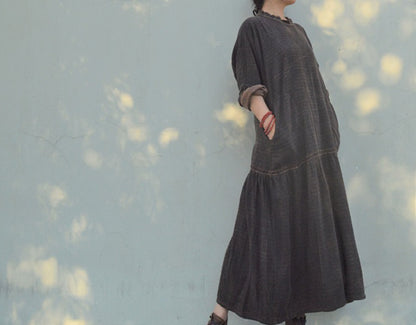 edoa Reverisible Mud Tussah Silk Mermaid Dress