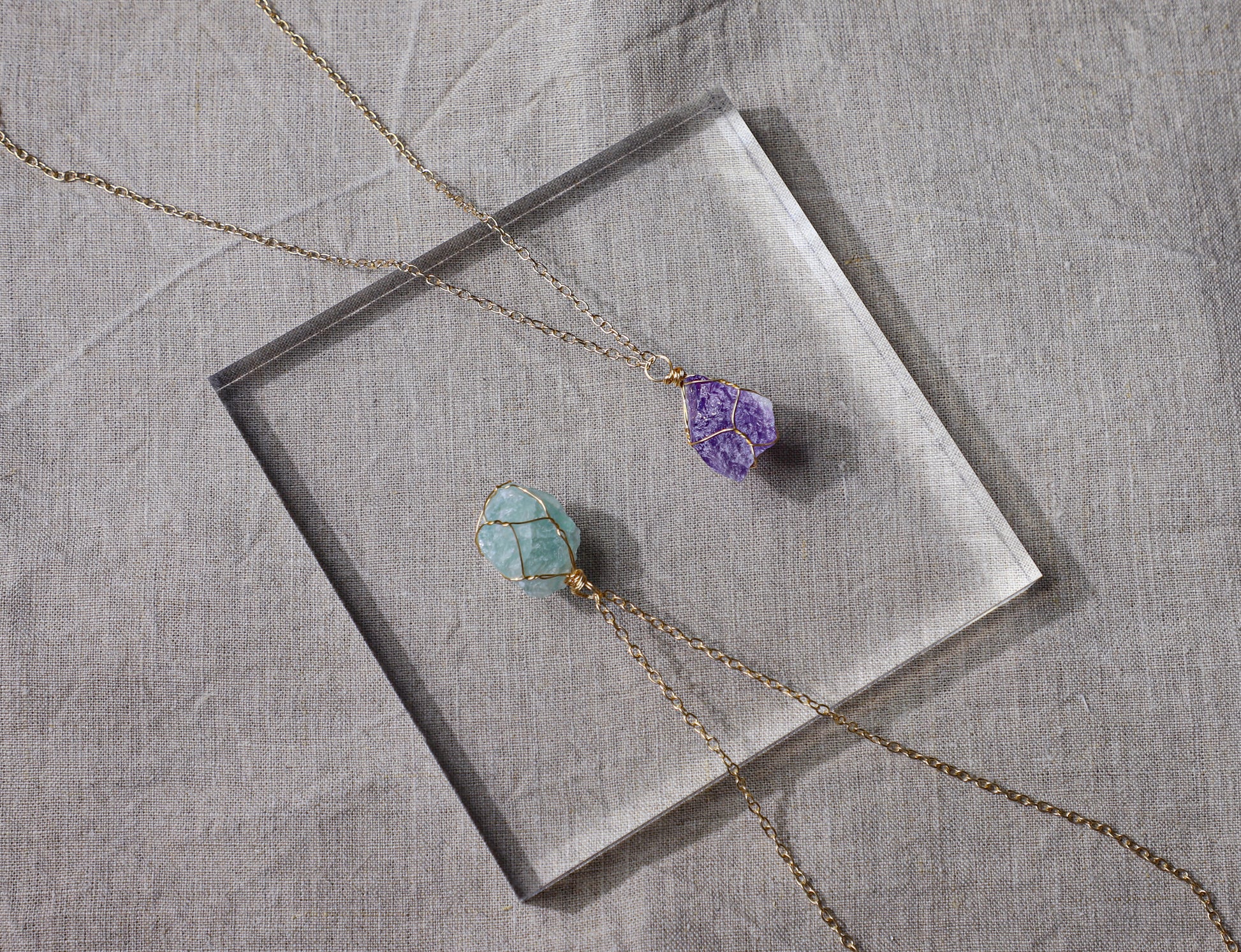 edoa Raw Crystal Wire Wrapped Necklace