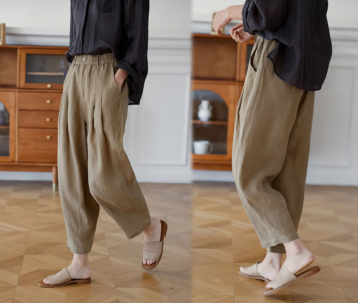 edoa High Count Linen Pants