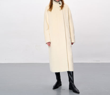 edoa Suri Alpaca Funnel Neck Cocoon Coat 