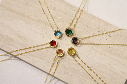 edoa Dainty Minimalist Zodiac Birthstone Necklace