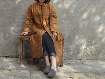 edoa Distressed Dupioni Silk Quilted Coat