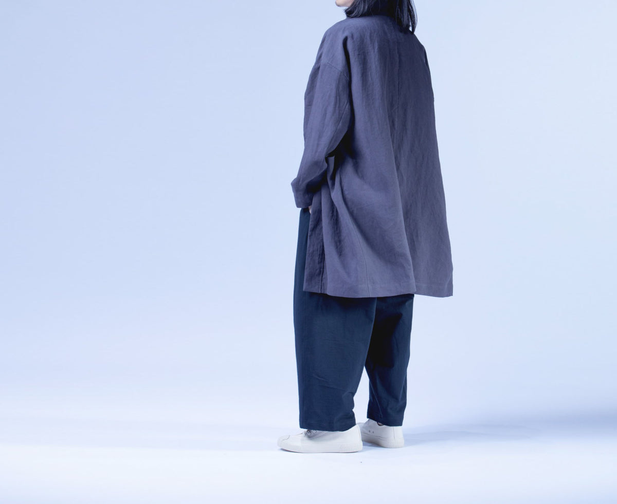 edpa Simplicity Gray Washed Ramie Kimono Jacket