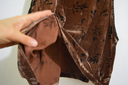 Loose Plant Dyed Silk Velvet Vest to0326 X019