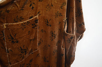 Loose Dioscorea Dyed Silk Velvet Tunic Dress dr0390 X020