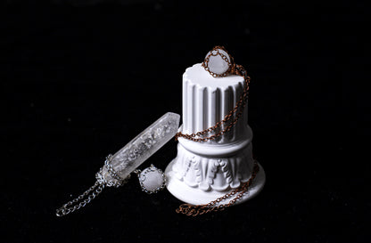 edoa Captured Moon Natural White Crystal Necklace
