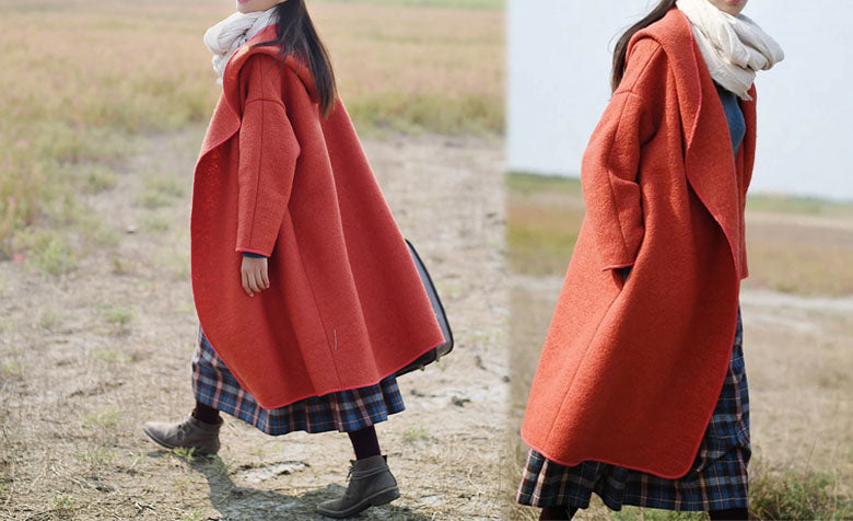 edoa Heavy Weight Bouclé Hooded Coat