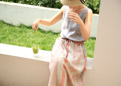 edoa Stone Washed Silk Satin V Neck Tank