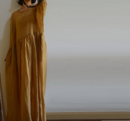 edoa Oversized Silk Cotton Blend Gauze Dress