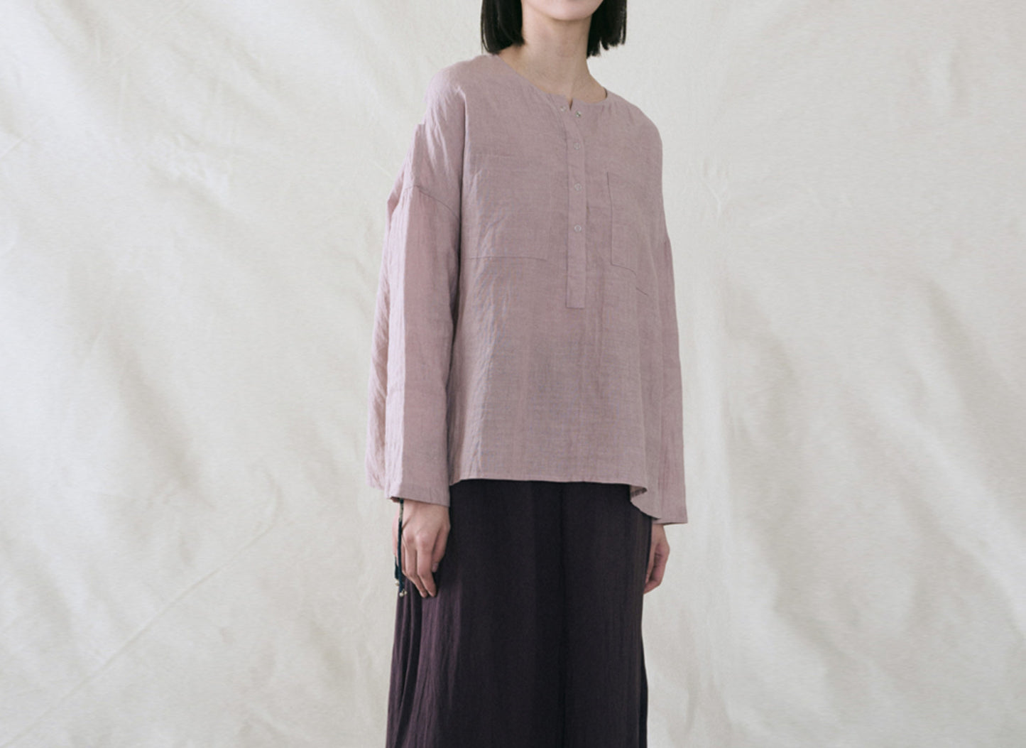 edoa Washed Ramie Pullover Blouse