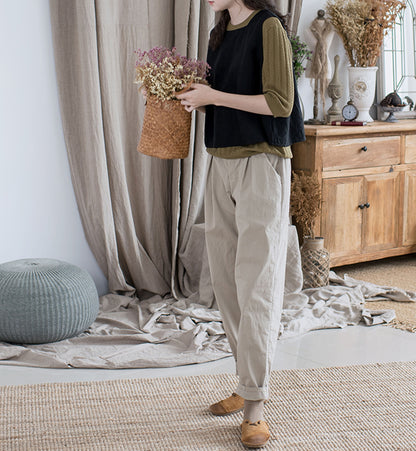 edoa Heavy Weight Washed Linen Vest 