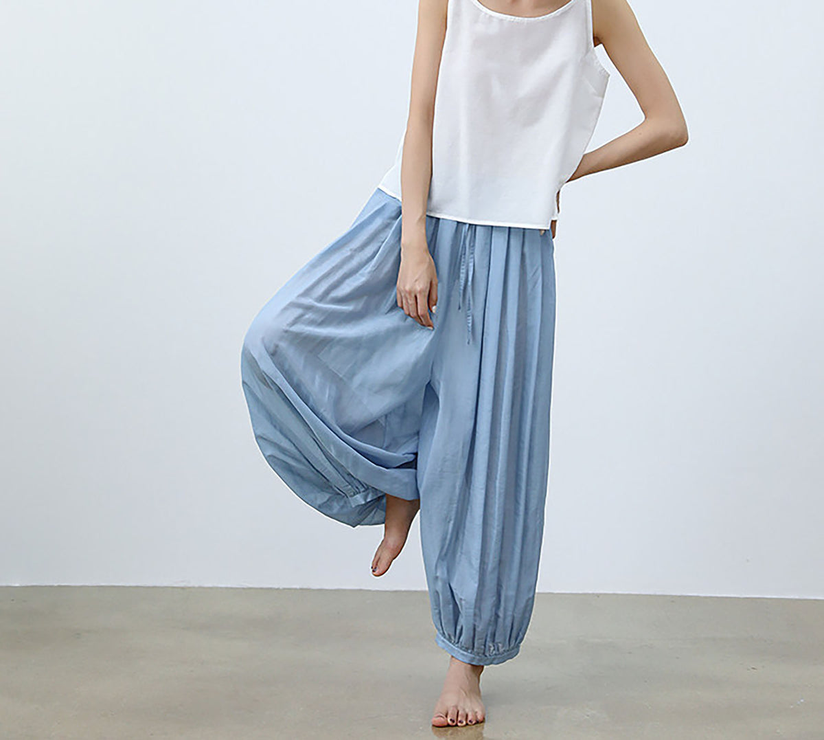 edoa Cotton Silk blend Yoga Lantern Pants