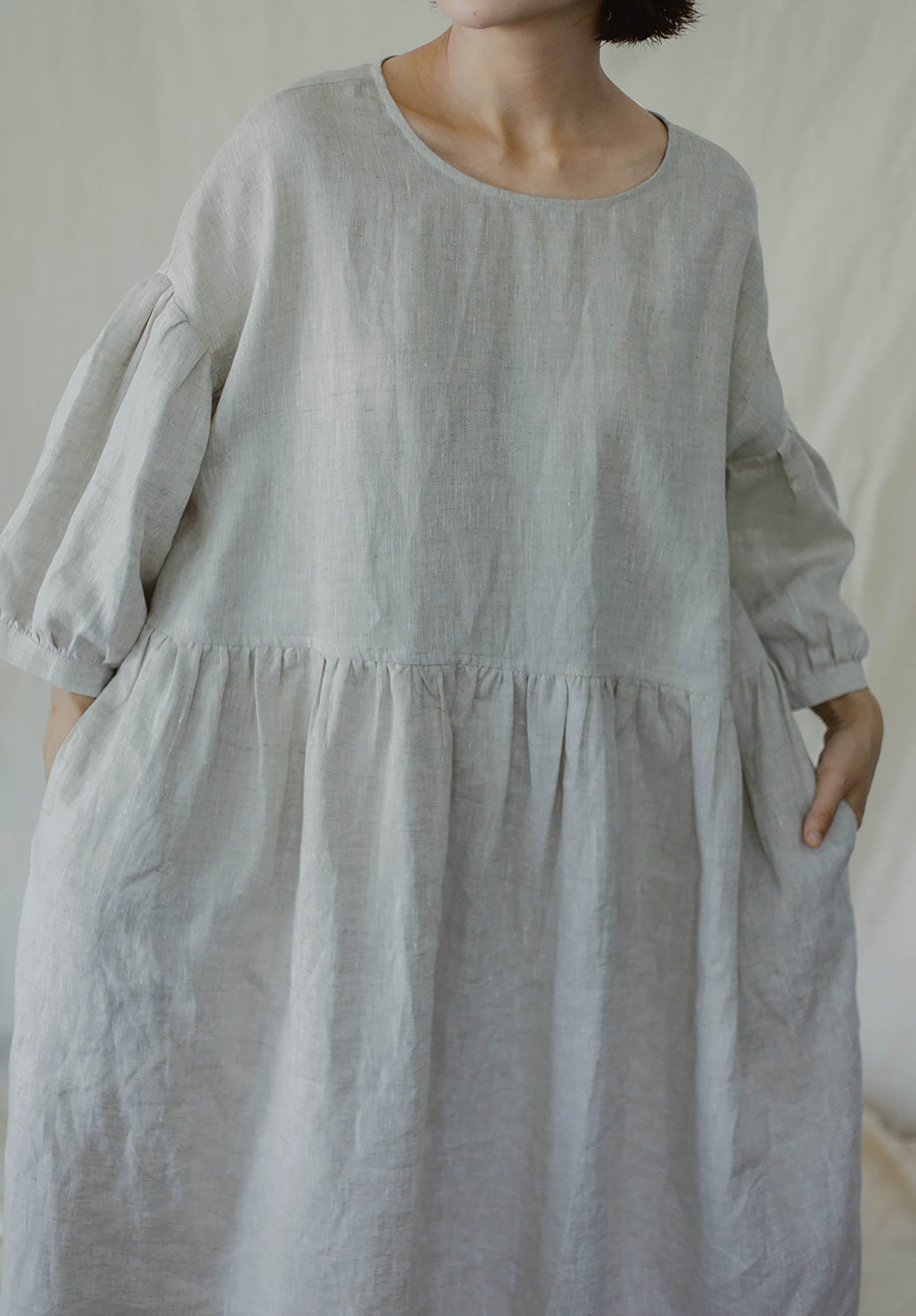 edoa Dropped Shoulders Higher Waistline Dress