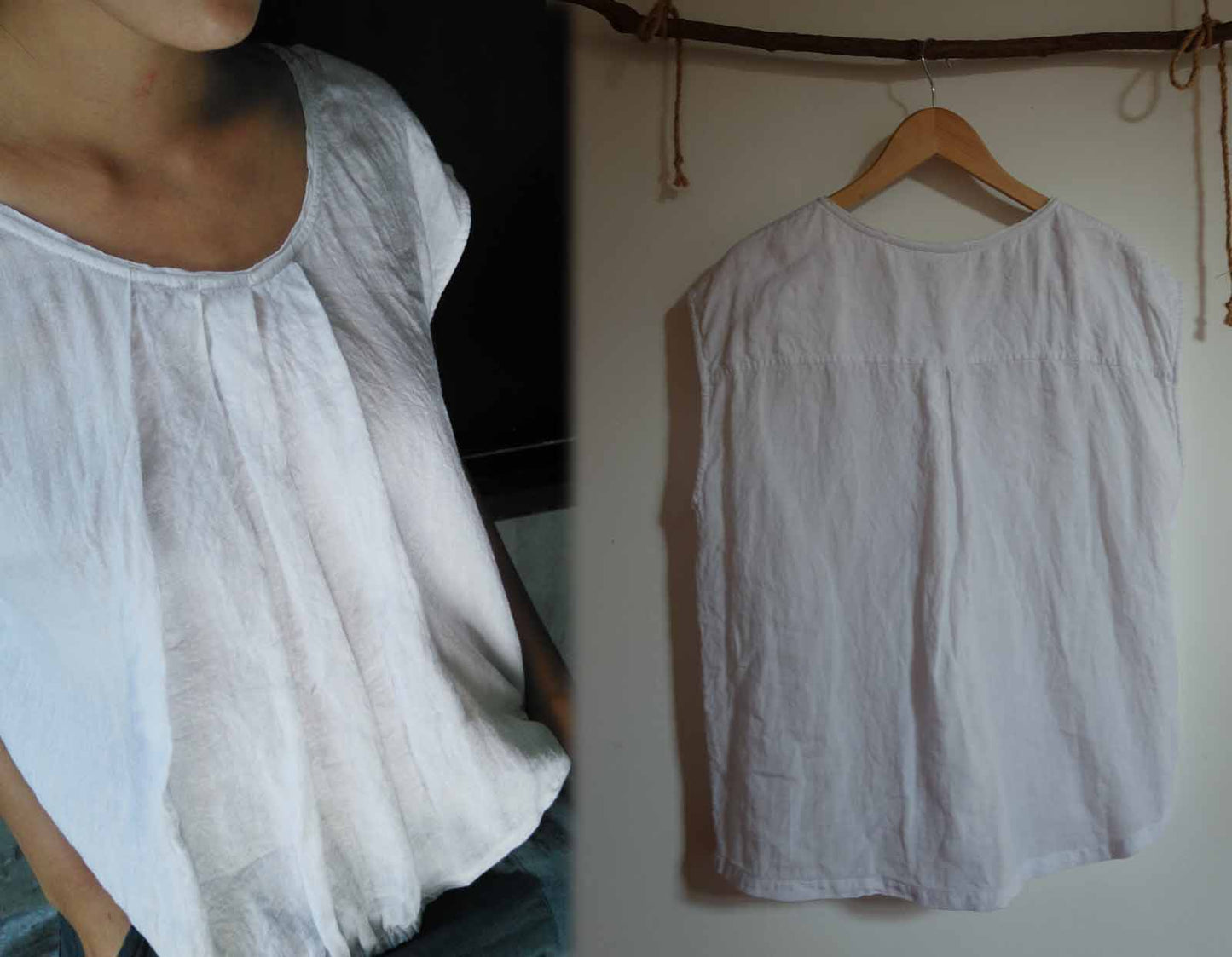 Simplicity White Washed Linen Top to0144 697