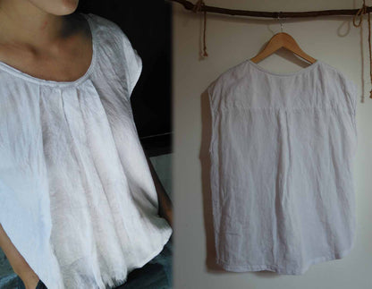 Simplicity White Washed Linen Top to0144 697