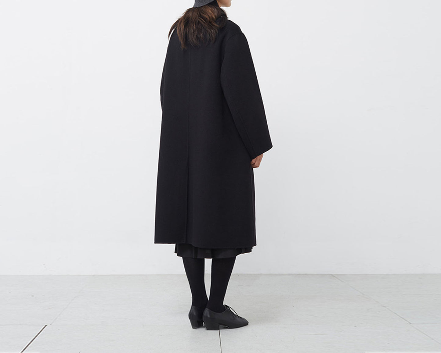 edoa Double Faced Wool Cocoon Coat