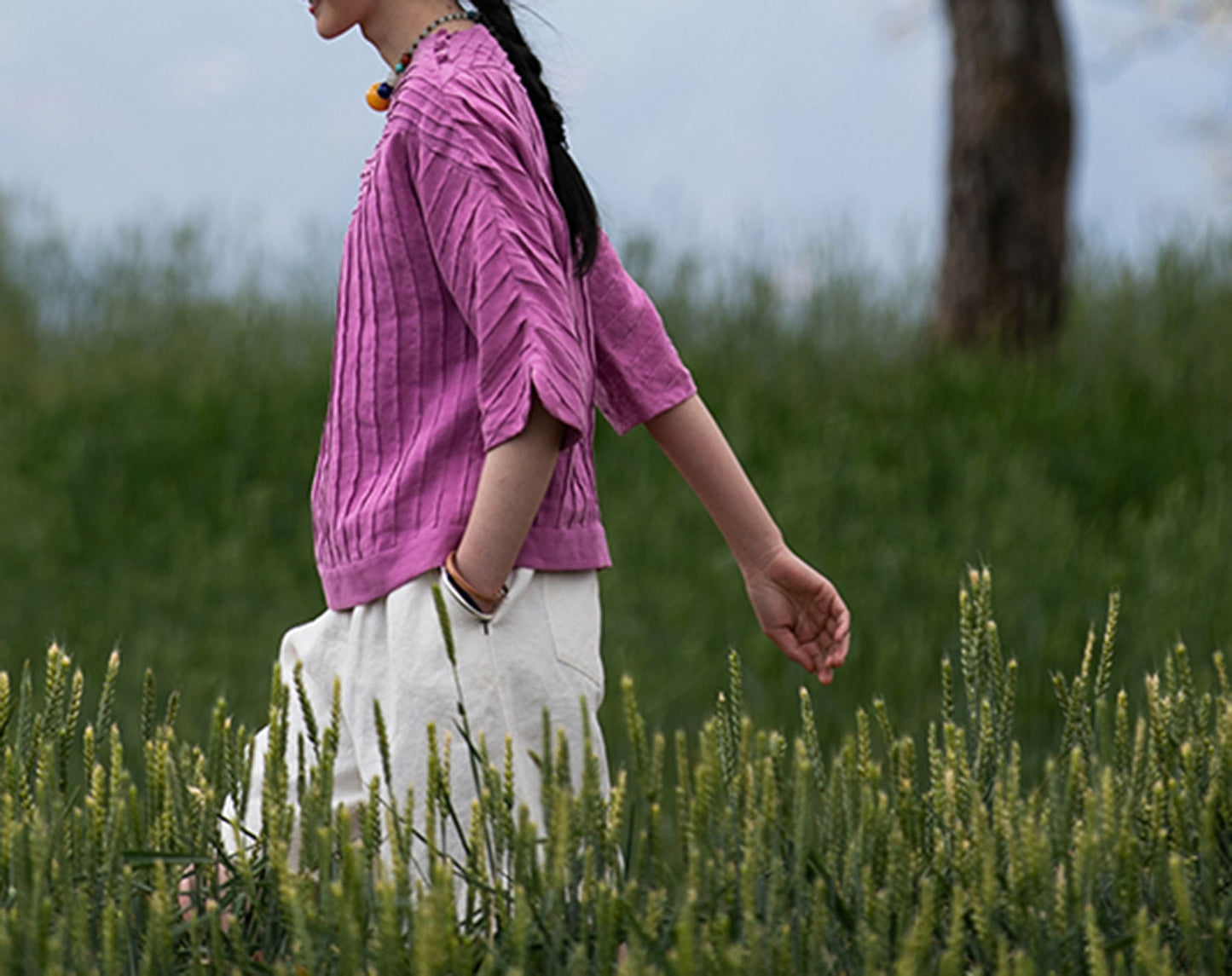 edoa Hand-pintucked Linen Blouse