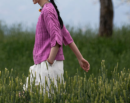 edoa Hand-pintucked Linen Blouse