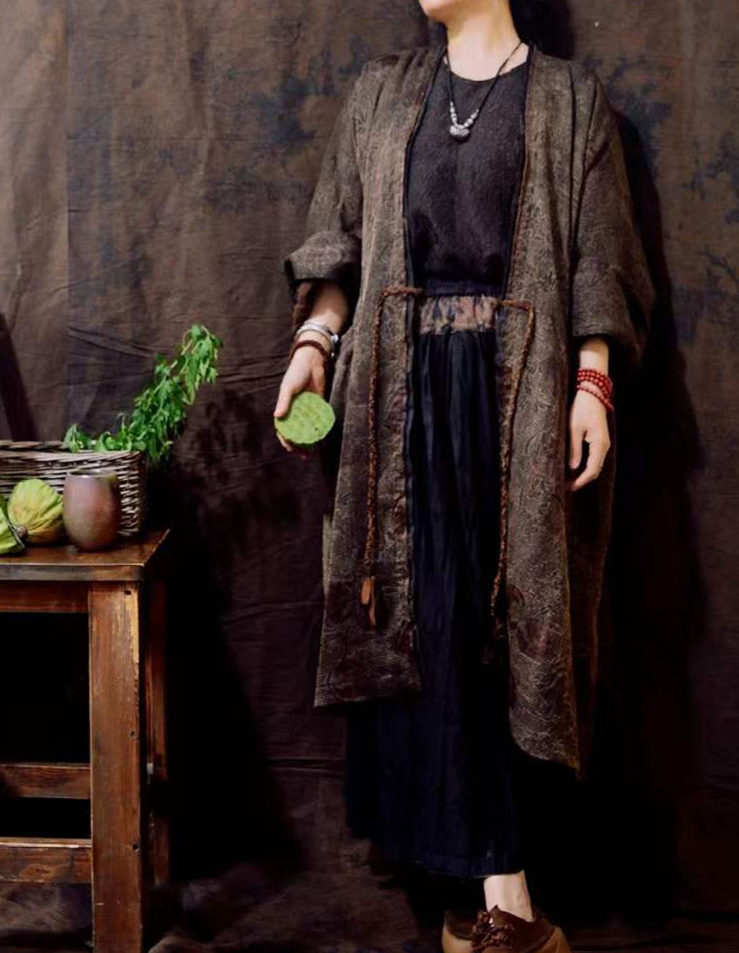 edoa Mud Silk Jacquard Hanfu Coat 