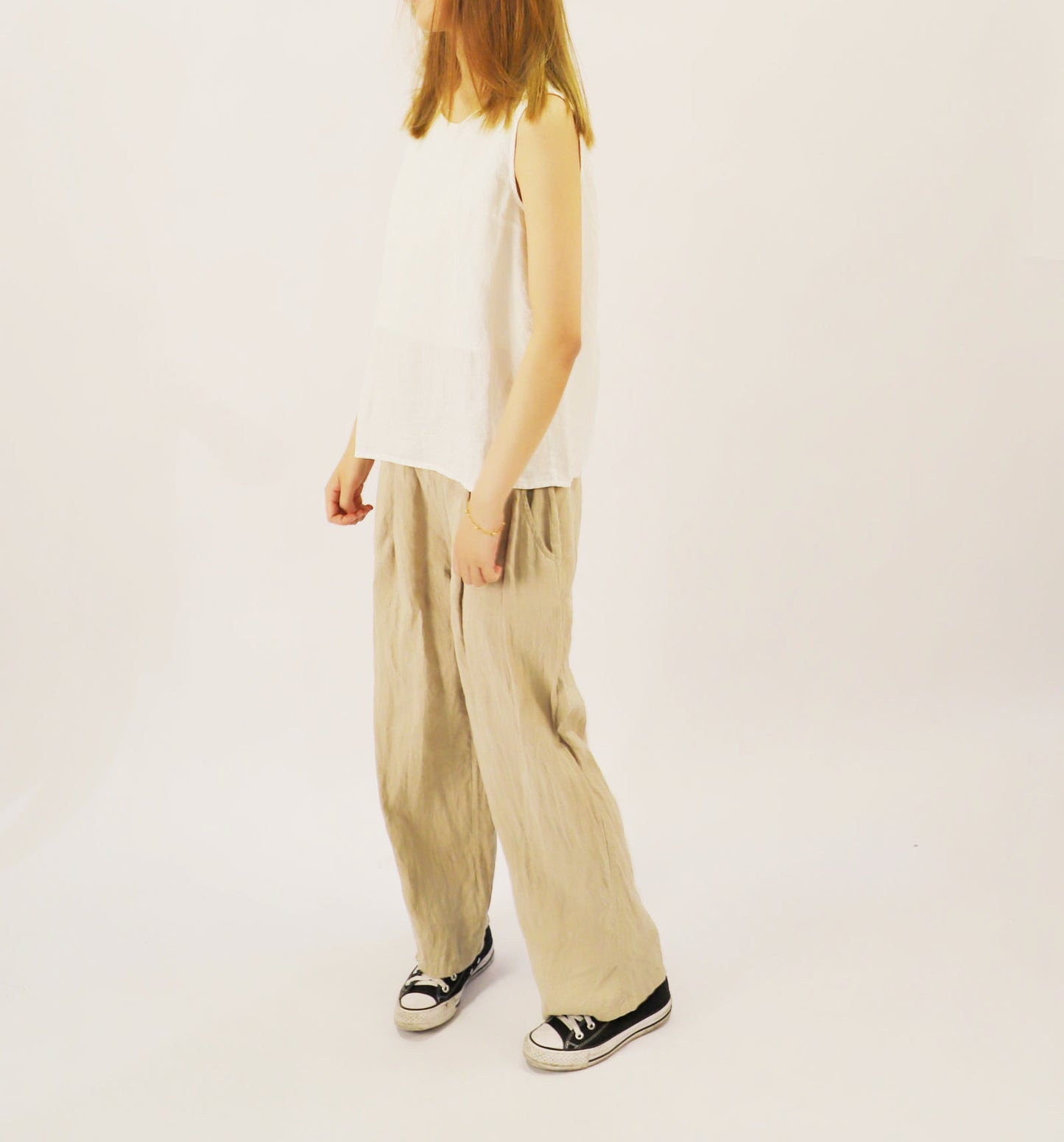 edoa Washed Linen Wide Leg Trousers