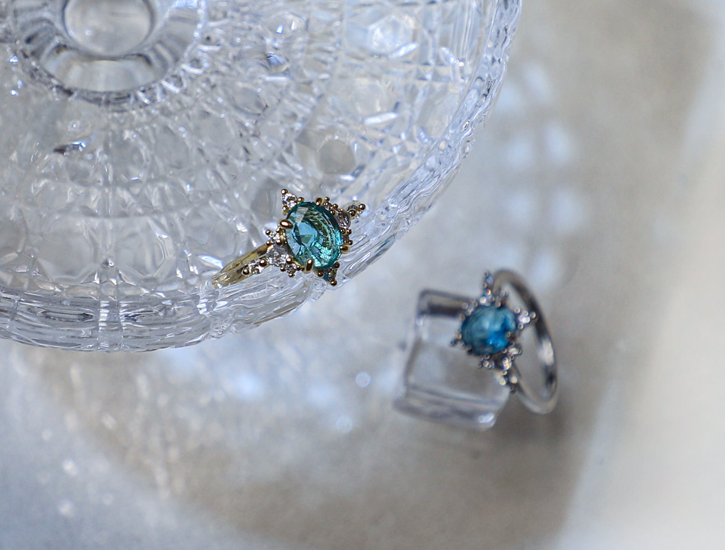 edoa The Ethereal Mermaid Tear Dreamy Aquamarine Ring