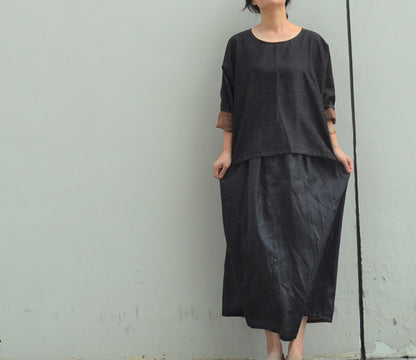 edoa Reversible Cracked Mud Silk Top