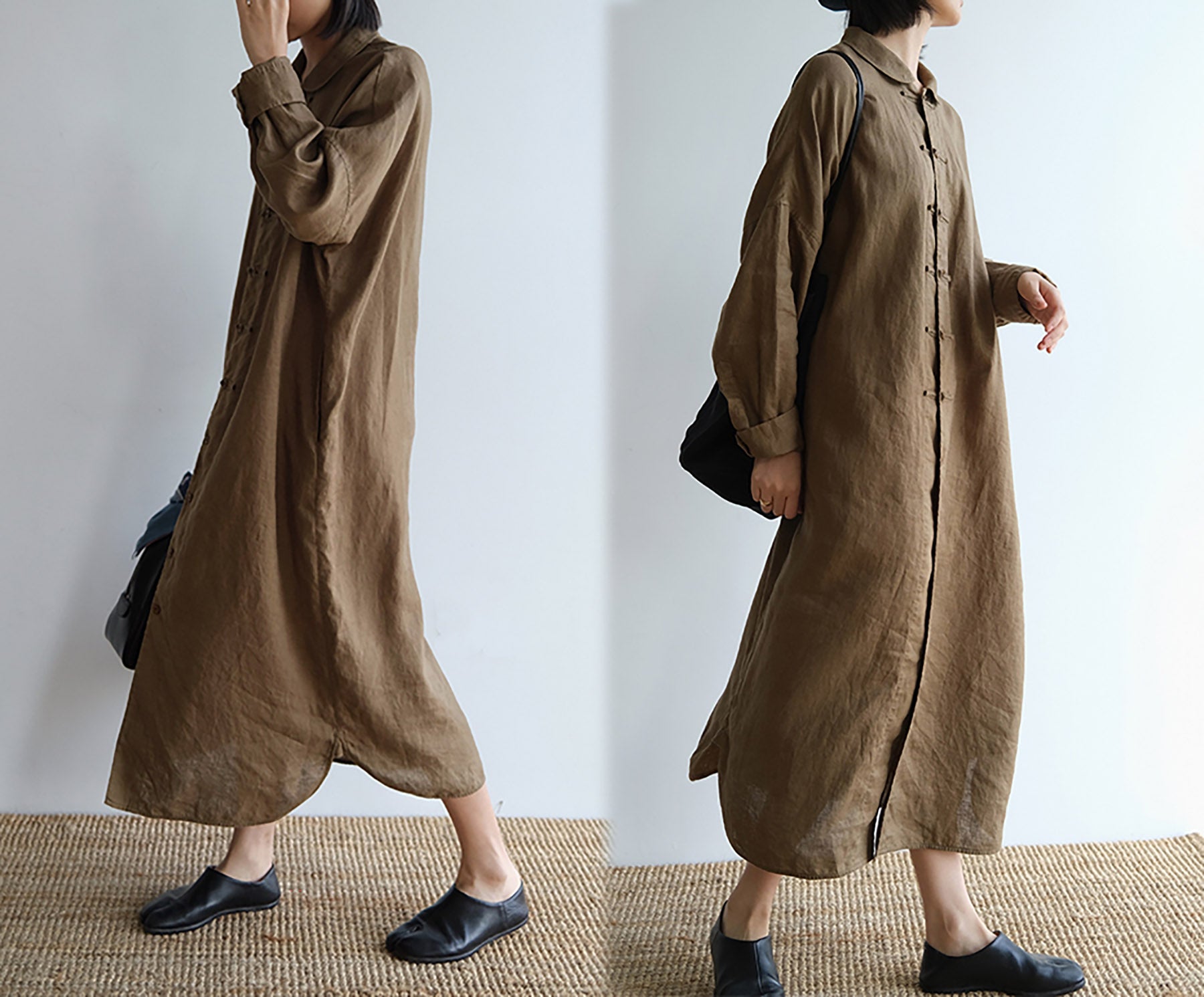 edoa Chinese Linen Shirt Coat 