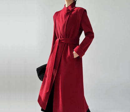 edoa Premium Double Faced Wool Chinese Coat