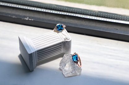 edoa Cube Sugar Sapphire Ring