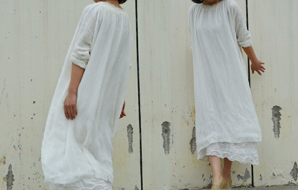 edoa Layered Mulberry Silk Fairy Dress 