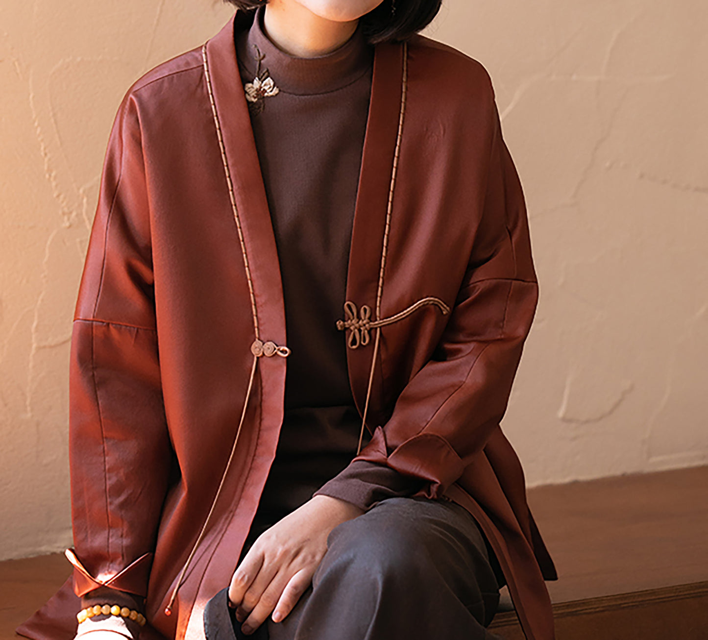 edoa Gambiered Canton Gauze Padded Jacket 