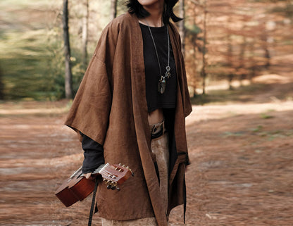 edoa Reversible Dupioni Mud Silk Cardigan