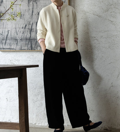 edoa Boiled Wool Short Chinese Coat