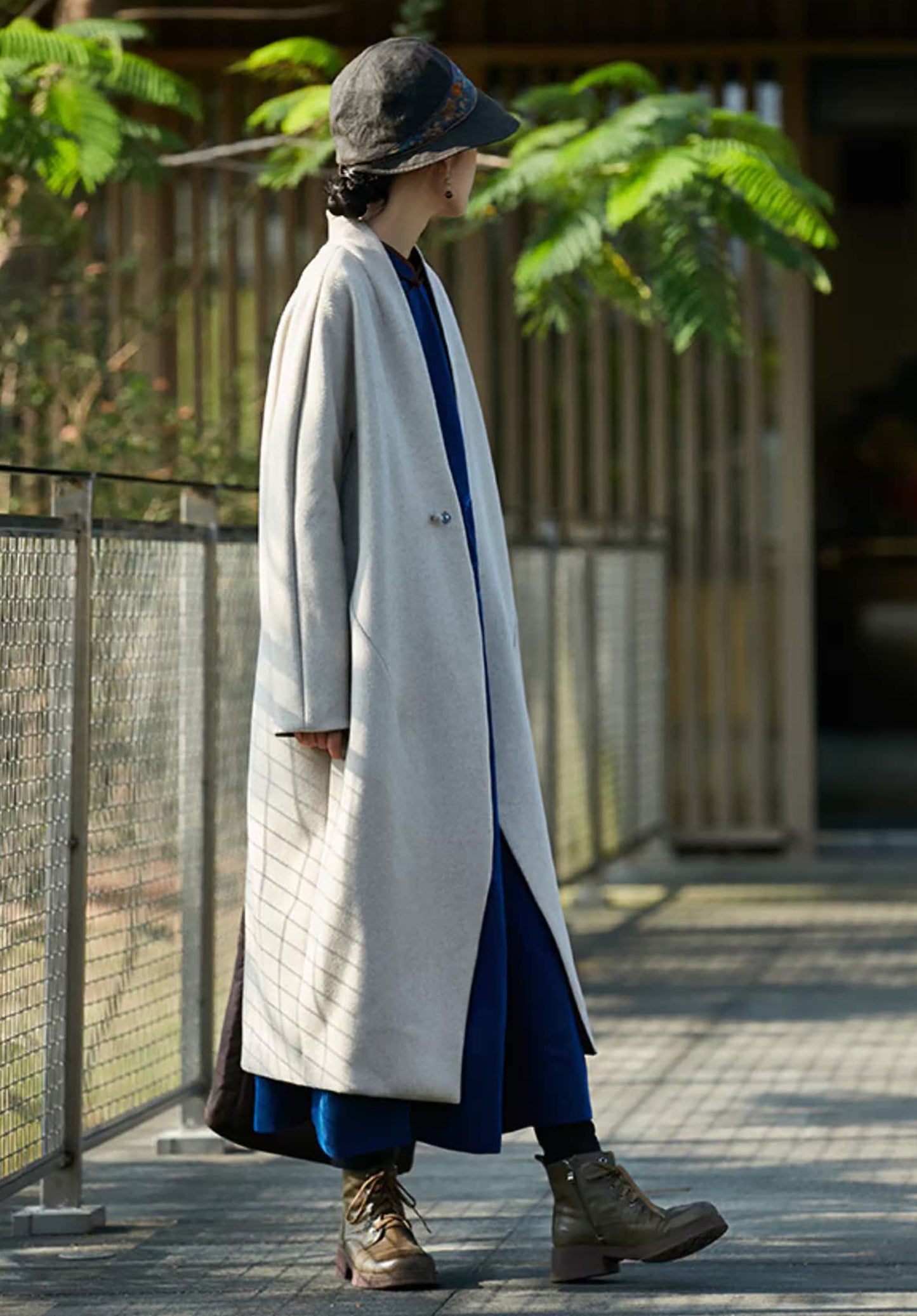 edoa Reversible Double Face Wool and Mud Silk Hanfu Coat 