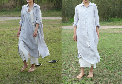edoa Linen Shirt Dress