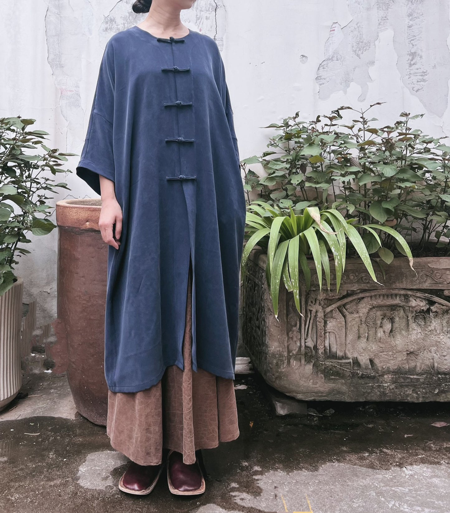Heavy Weight Silk Charmeuse Chinese Coat co0213 N214