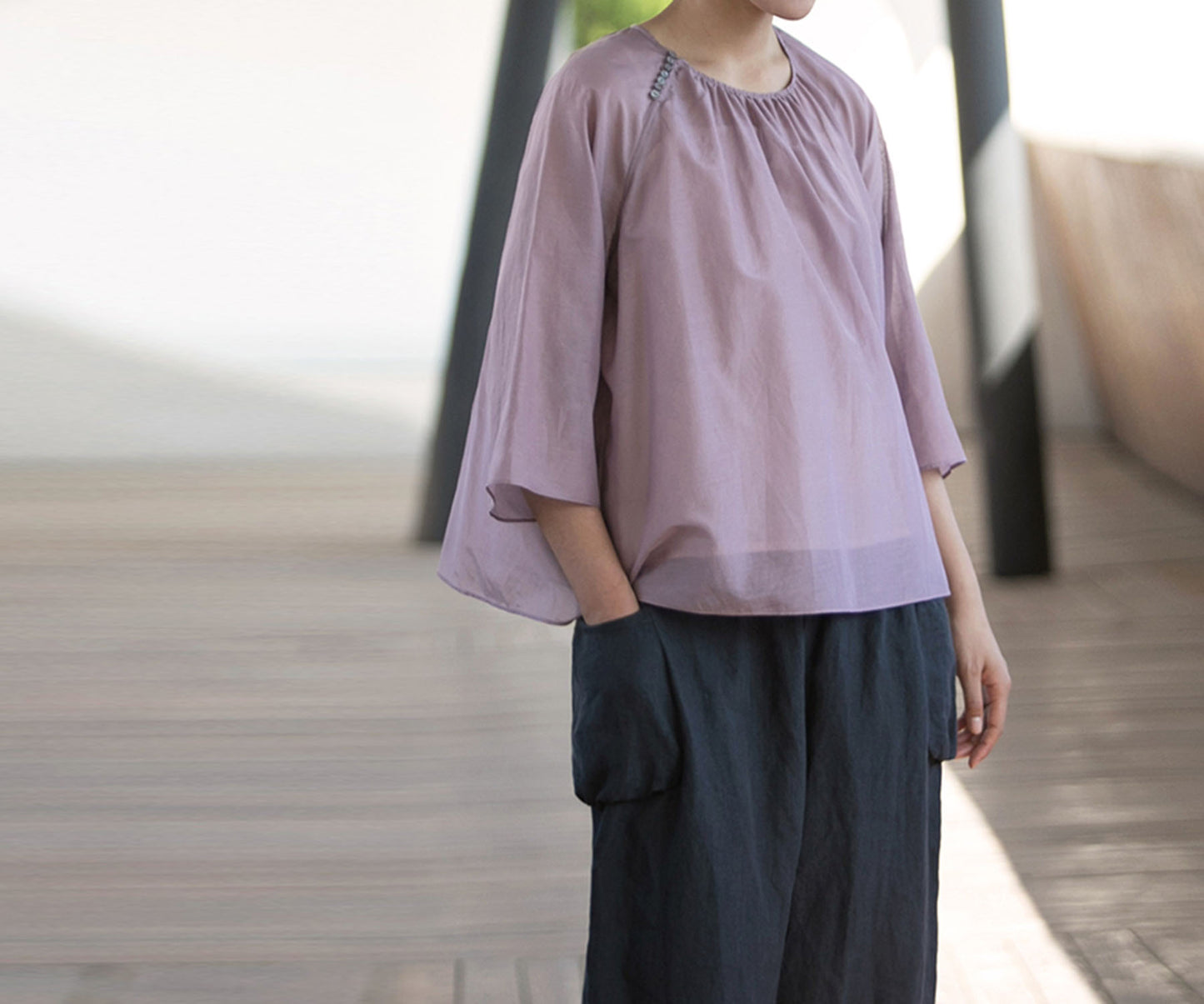 edoa Flared Trapeze Blouse