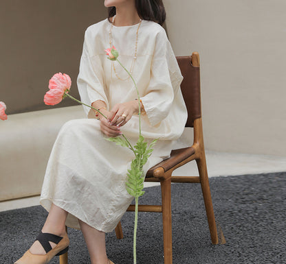 edoa Minimalist Tussah Silk Tunic Dress