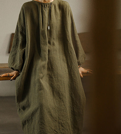 edoa Oversized Linen Tunic Dress