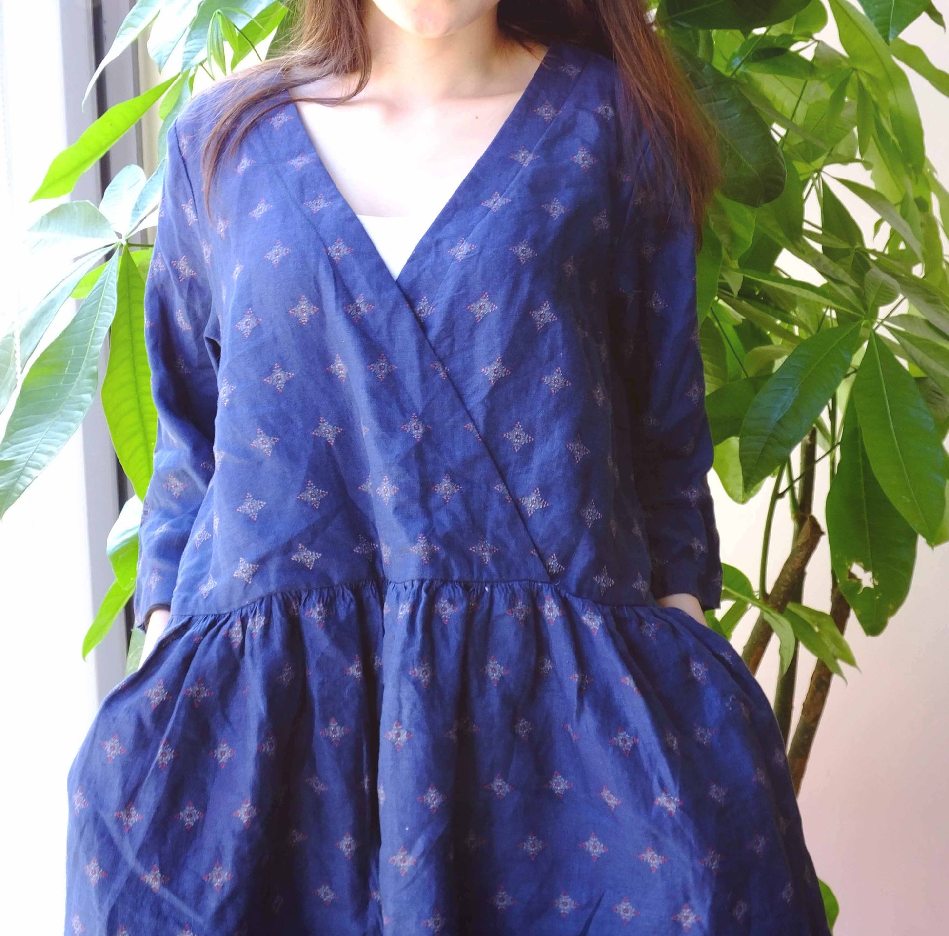 edoa Printed Linen Smock Dress 