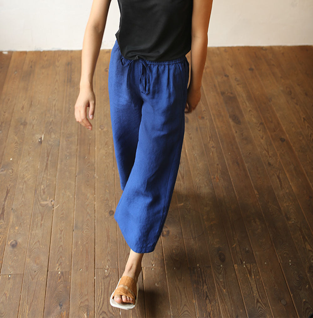 edoa Wide Leg Hemp Linen Pants