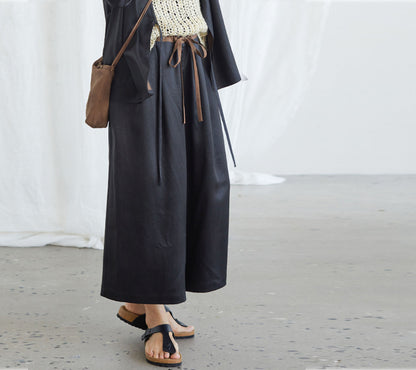 edoa Loose Mud Silk Wide-leg Pants