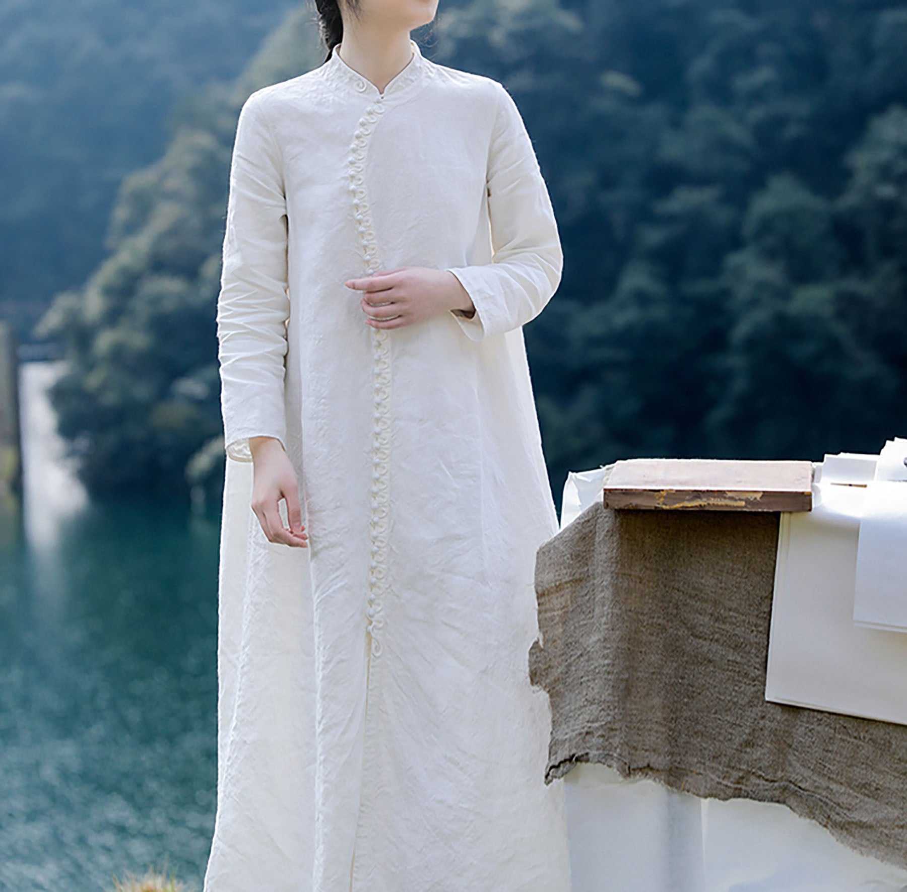 edoa Linen Modern A-line Cheongsam