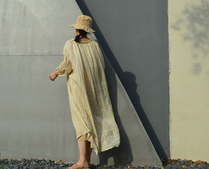 edoa Super Loose Fitting Hand-spun Tussah Silk Dress