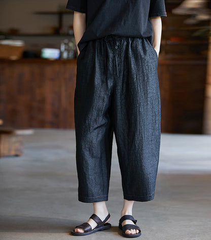 edoa Cracked Mud Silk Tapered Pants