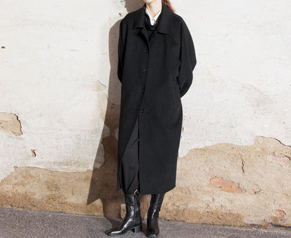 edoa Minimalist Double Faced Wool Oversized Coat 