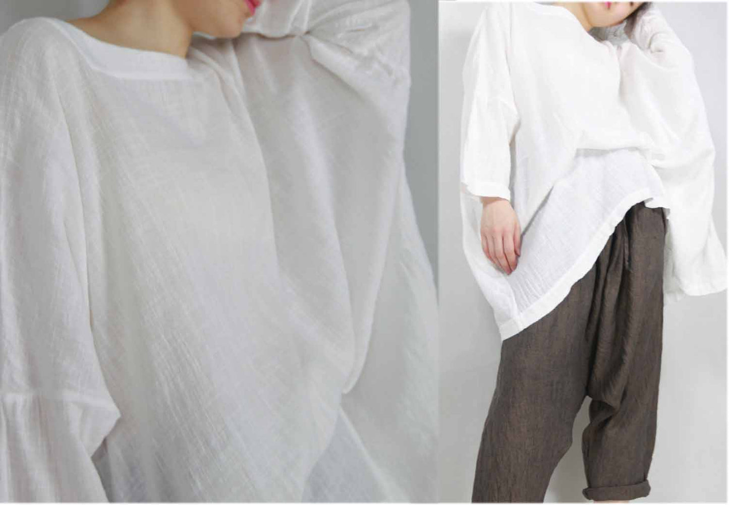 edoa Oversized White Cotton Shirt 
