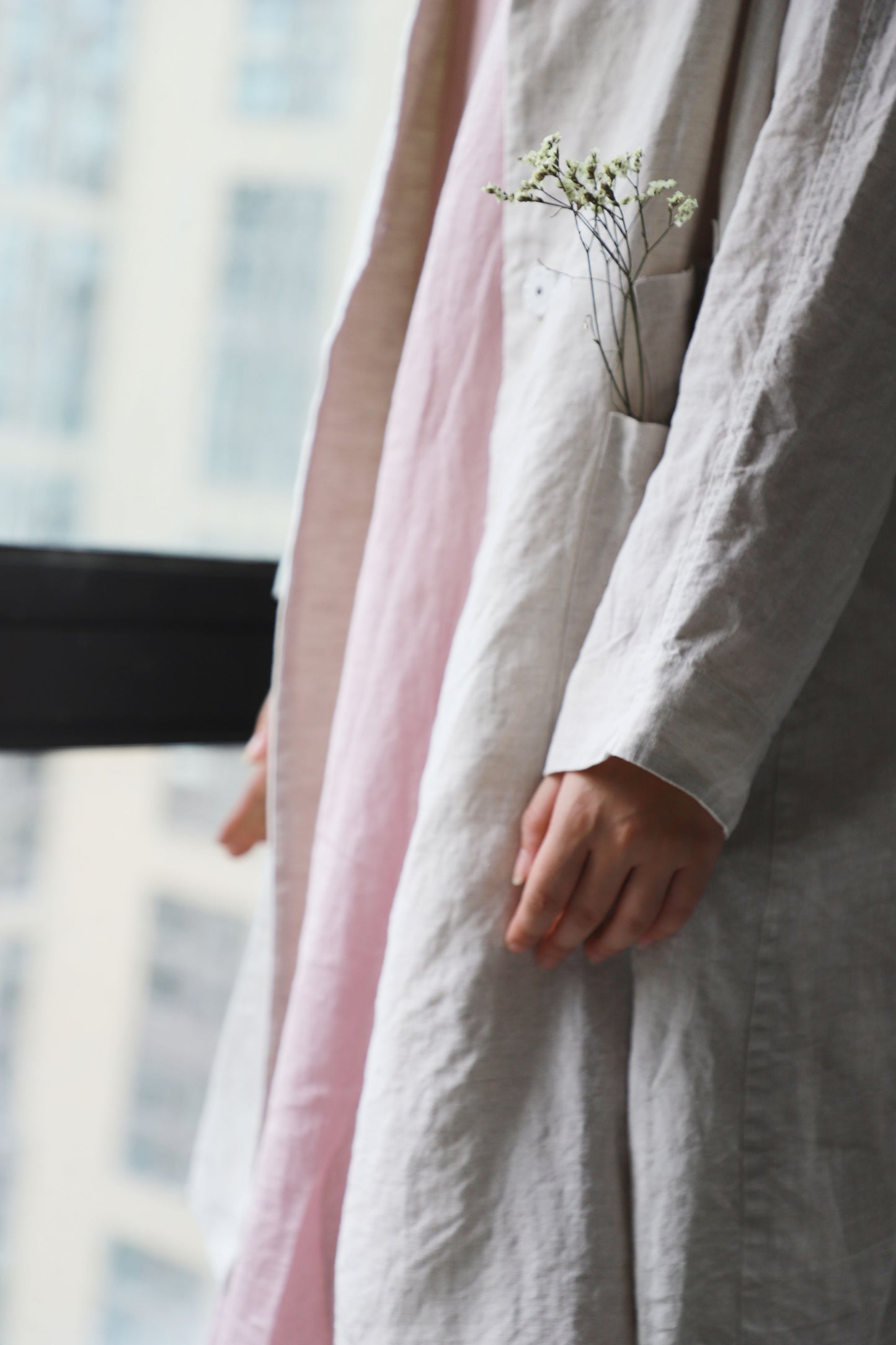 edoa French Linen Duster Coat